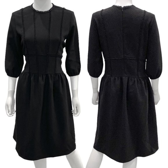 Maple & Cliff Lace Bobble Inset A-Line Knee Length Dress in Black Women's Size M - Picture 1 of 12